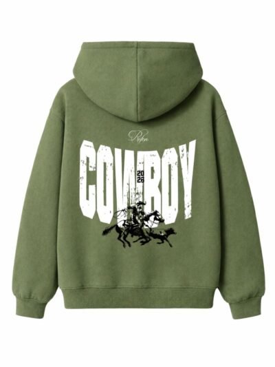 ROFERO COWBOY OLIVE GREEN HOODIE [UNISEX]